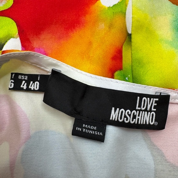Love Moschino Floral Sheath Dress Bright Multicolor Print Office Cocktail Size 4 - Picture 10 of 16